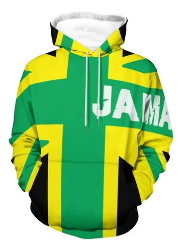 Sudadera Con Capucha Impresa En 3d De La Bandera Jamaicana