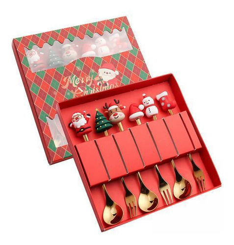 2 X 6 Tenedores De Cucharas De Postre De Acero Estilo A