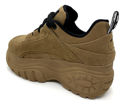 Imagen 3 de 7 de Zapatilla Mujer Sneakers Plataforma Alta Gamuza Ks Art.25