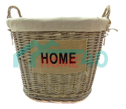 Imagen 5 de 5 de Canasto De Mimbre Home Con Forro Y Ruedas Home40