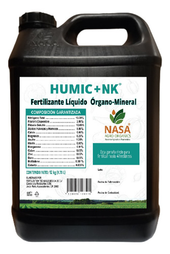 Fertilizante Orgánico Ácido Húmico Más Nitrógeno Y Potasio