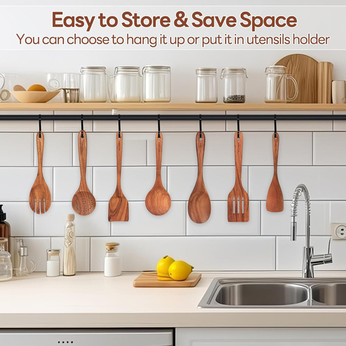 Cucharas De Madera Para Cocinar, Juego De Cucharas De Cocina