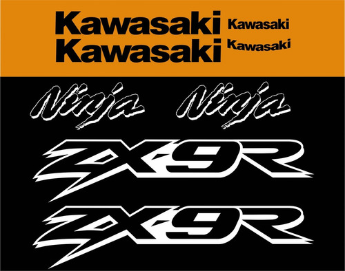 Kit Adesivos Kawasaki Ninja Zx9r 2002 Laranja Zx902la Zx 9r