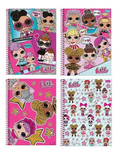 Caderno Lol Surprise 96 folhas 01 materia Foroni - C&M Papelaria