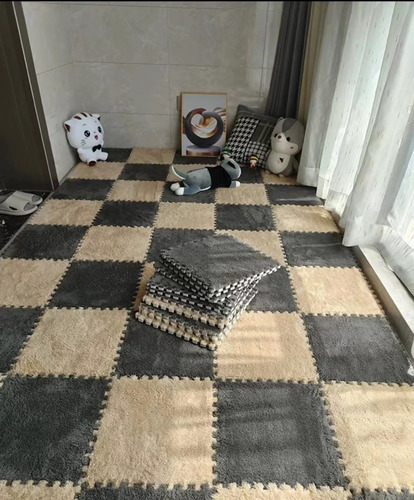 Alfombra De Piso Entrelazada De Espuma De Felpa, 10 Piezas,