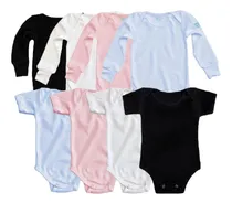 Comprar 3pz Pañalero Liso Manga Corta Y Larga Ropa Bebe Elegir Color