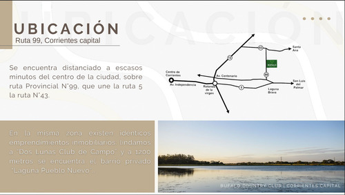 Venta De Lote En Bufalo Country, Corrientes