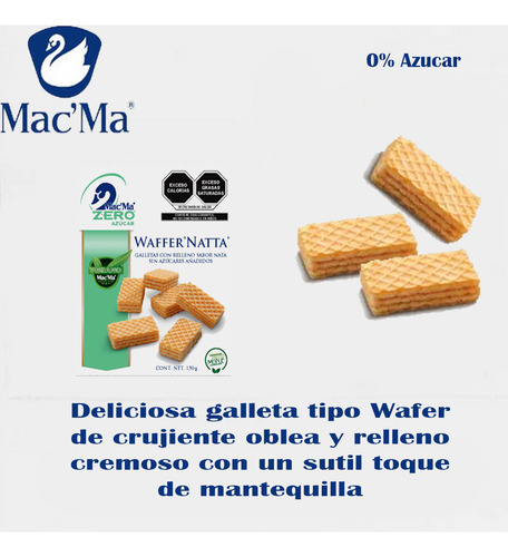 Galleta Mac'ma Abanico Gofrenata 0% Azucar Sin Azucar Vegano