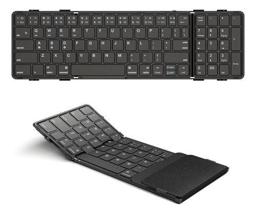 Teclado Bluetooth Plegable Con Teclado Numérico, Sin Costura