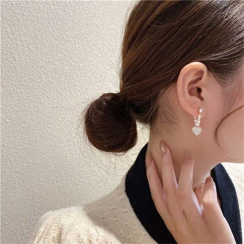 Pendientes En Forma De Corazón Con Circonitas Brillantes H,