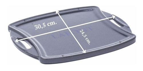Plancha Grill Premium Hierro Esmaltado Lafont 30,5x24,5 Cm. Color Grafito