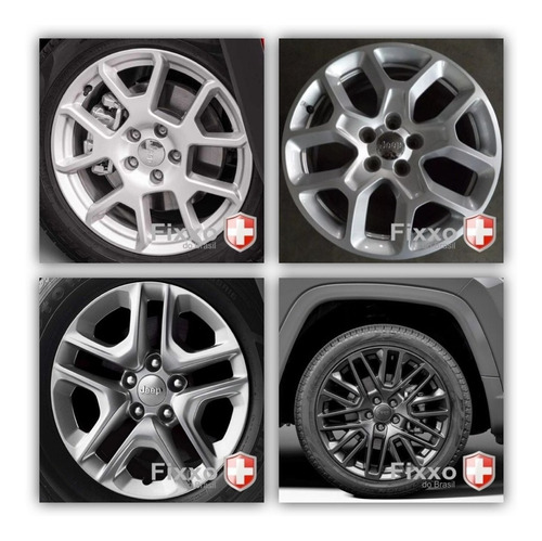 Imagem 3 de 6 de Kit 4 Calota Tampa De Roda Jeep Renegade Compass Grafite