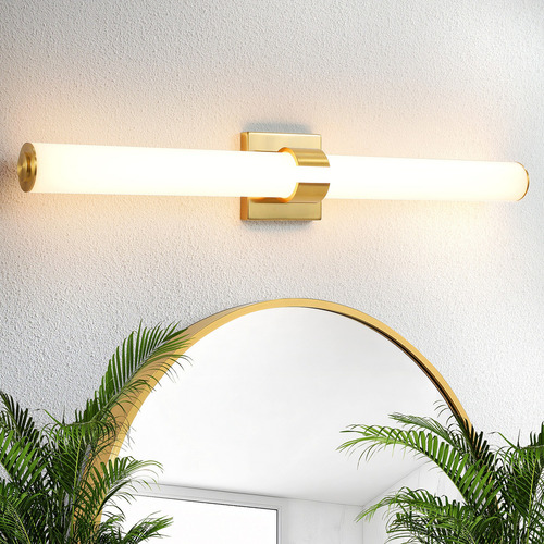 Lámpara Led De Pared Moderna Para Espejo De Baño Interiores Estructura Dorado