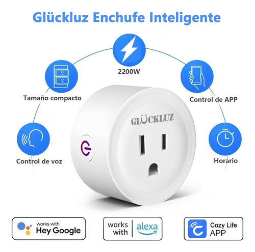 Enchufe Inteligente Wifi Y Bluetooth, Control Por Voz Y App