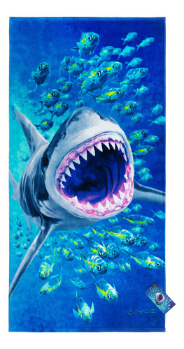 Toalla De Playa Extreme Shark De 30 X 60 Pulgadas, 100% ALG.