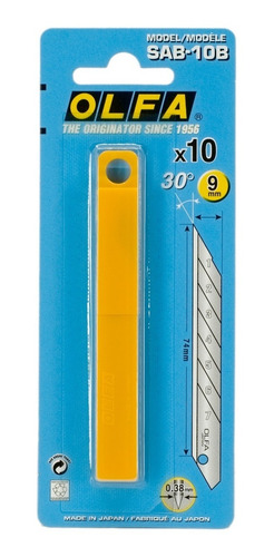 Imagen 1 de 1 de Paquete Repuesto Olfa Sab-10b 30° Para Cutter De 9mm