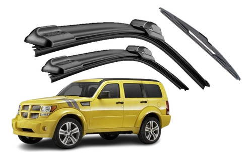 Kit 3 Plumas Limpiaparabrisas Dodge Nitro 2008 09 2010 2011