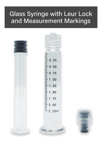Bitomic Jeringa De Vidrio De Borosilicato De 0.1 Fl Oz Con É
