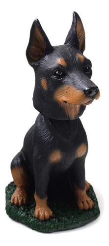 Doberman Pinscher Black And Tan Dog Figura De Cabezal Para C