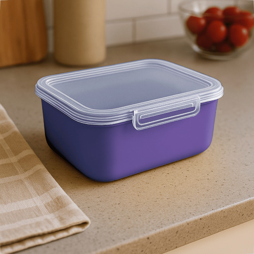 5 Potes Com Trava 1l Para Alimentos Marmitas Reutilizável
