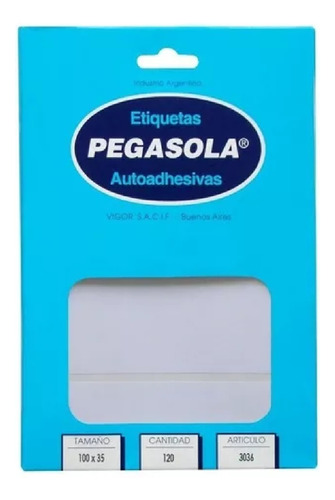 Etiquetas Autoadhesivas Pegasola Cajax30 Planchas Color 3036