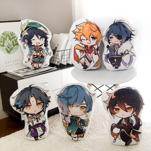 Cojin Decorativo Childe Genshin Impact Chibi Kawaii Unico Diseño De La Tela Lisa
