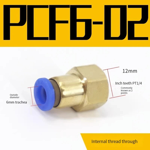 Conector Hembra Latón Conexiones Racor 6 Mm - 1/4 10 Piezas