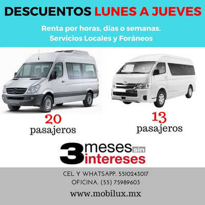 renta de vans para 20 personas