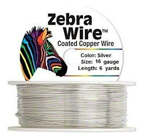 Alambre - Zebra Coated Copper Wire Silver 16 Gauge 6 Yards