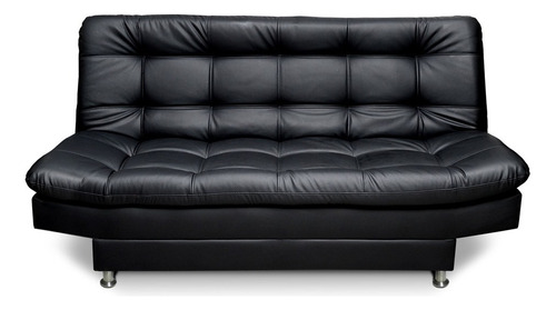 Sofacama Clic Clac Carvallo Plain Tipo Cuero Negro Diseño De La Tela Pvc