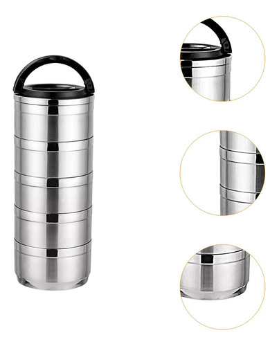 Bento Box Adultos Lancheira Aço Inoxidável 5 Camadas