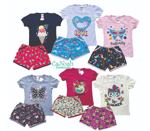 Kit 5 Conjunto Infantil Juvenil Menina Roupa Feminina 1 A 14