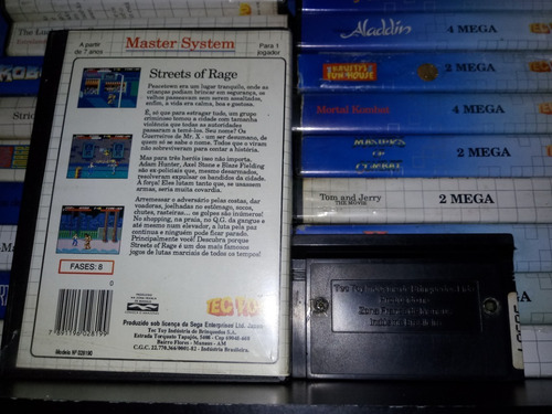 Cartucho - Fita Street Of Rage Original Master System (Usado)
