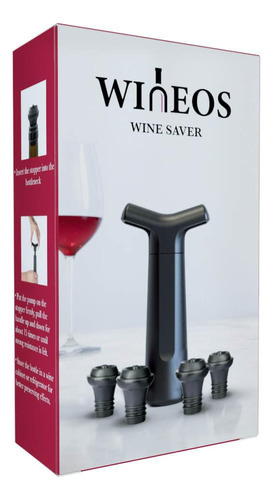 Wineos Conservador De Vino, Incluye Bomba De Vino Y 4 Tapone