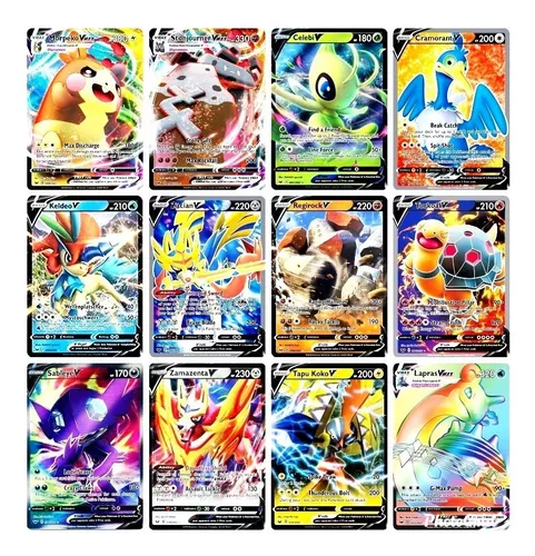 Kit 10 Cartas Pokemon Vmax E V Brilhantes Raras Sem Repetir