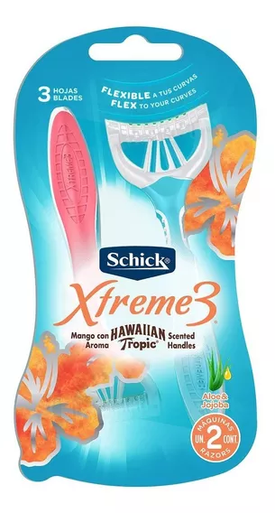 Rastrillos Desechables Schick Xtreme3 Hawaiian Tropic Con 2 Rastrillos