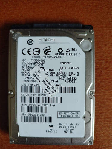 Disco Duro 500 Gb Hitachi Laptop Hts725050a9a364