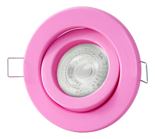Spot Embutir Techo Redondo Gioluce 220V Dicro Led Gu10 Luz Movil Rosa