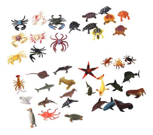 40 Piezas De Animales De Plástico