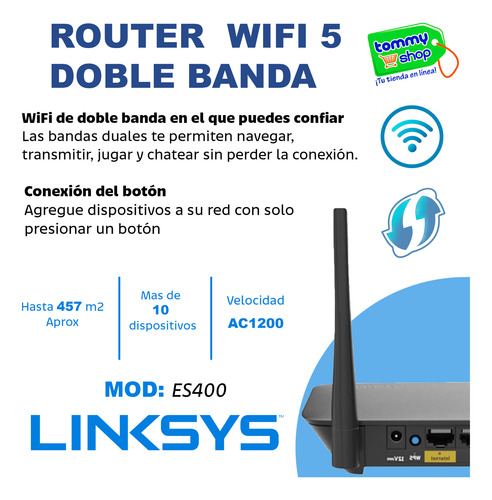 Router Inalambrico Dual Band Wi-fi 5 E5400 Repetidor Point