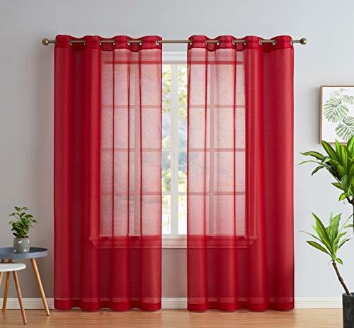 **** 2 Piece Sheer Voile Window Curtain Grommet Panels For L