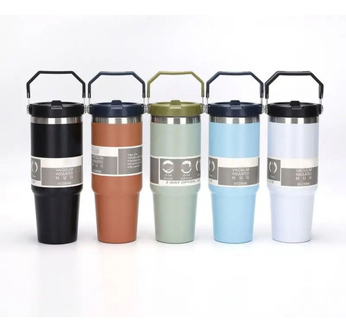 Termo De Acero Inoxidable Doble Capa De 30 Oz Con Agarradera