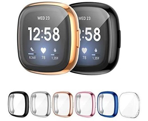 Pantalla Cuteey 6 Pack Caso Protector Para El Fitbit Sentido