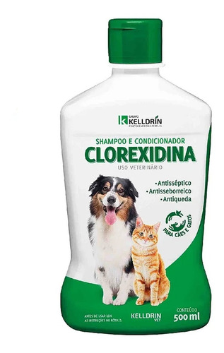 Shampoo E Condicionador Clorexidina 500 Ml Cães E Gatos