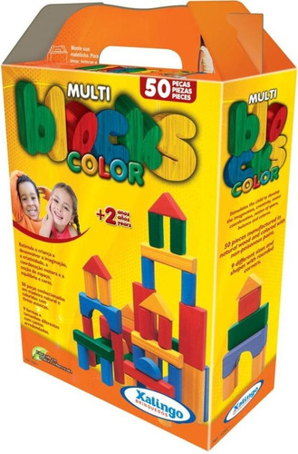 Multi Blocks Color Xalingo Brinquedos 50 Peças 