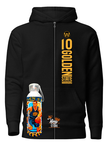 Poleron Con Cierre + Botella Metalica, Diseño Original De Golden State Warriors, Agua, The King Store 10