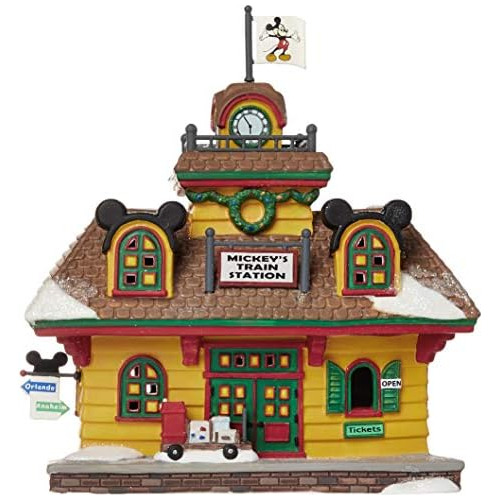 Edificio Iluminado De Estación De Tren De Mickey Mouse...