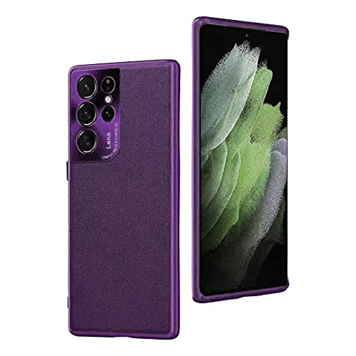 Funda Para Samsung Galaxy S21 Ultra Morado 6.8 Pulgada Piel