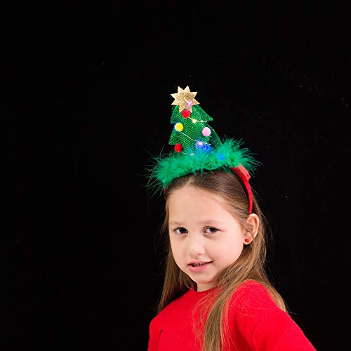 Diadema Para Fiesta Diseño Navideño 3d Con Luz Led 2 Pzas Multicolor