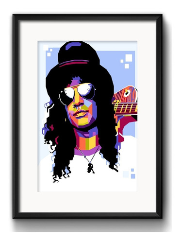 Quadro Slash Pop Art Guns Roses Rock R6 Decor Vidro Paspatur